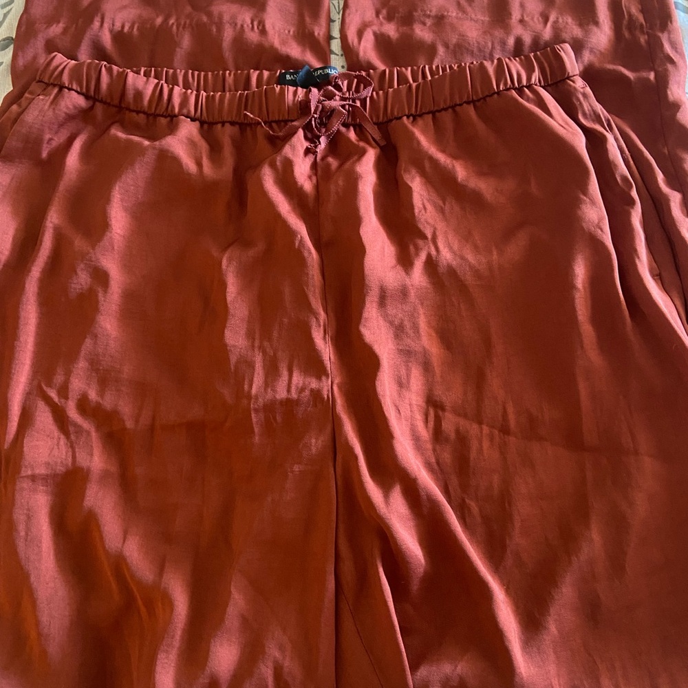 Banana Republic Rust Orange Satin Pants